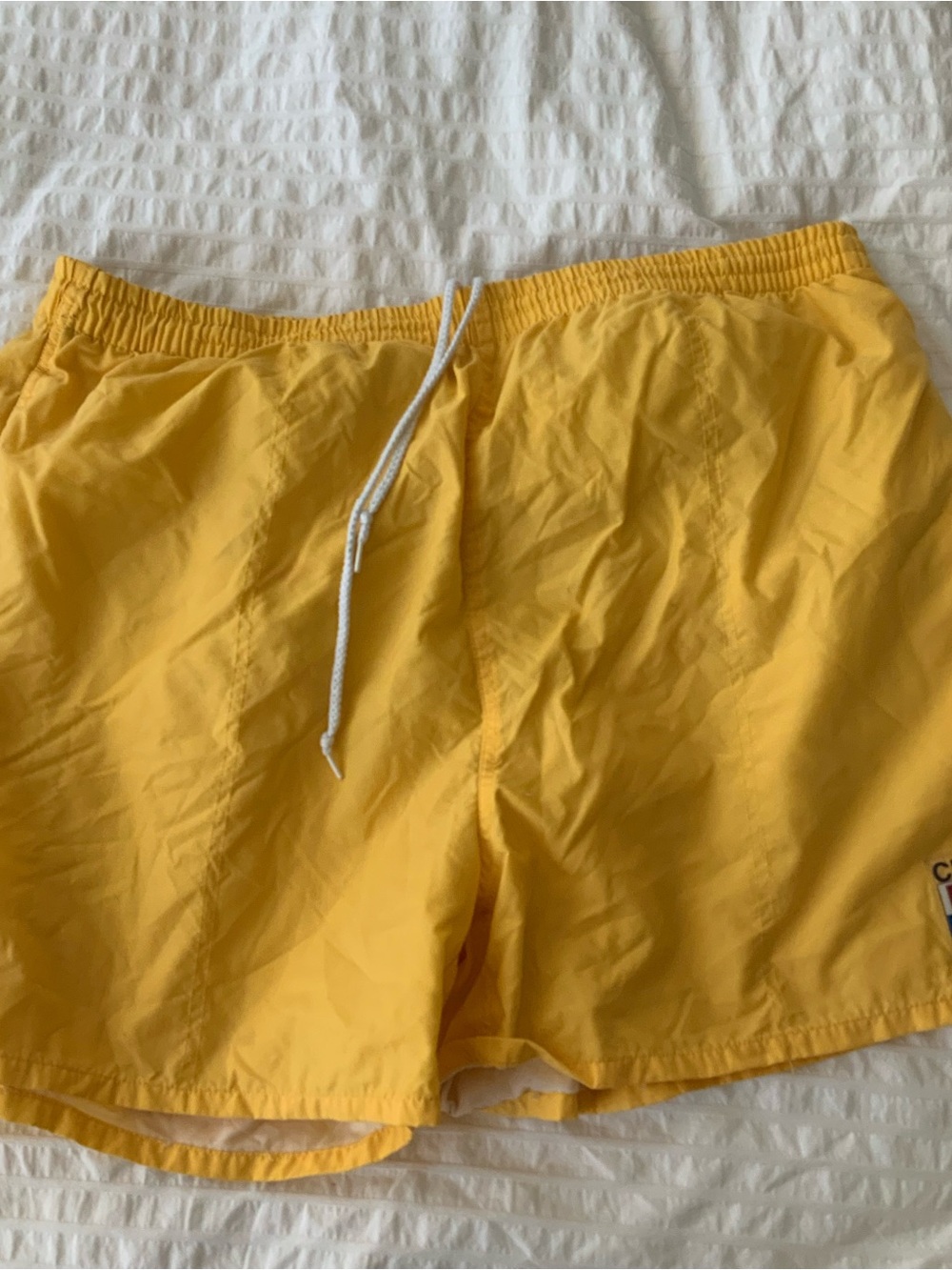 Chaps Yellow Men's Swim Trunks with Drawstring
